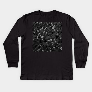 Camouflage - Black and grey sliver Kids Long Sleeve T-Shirt